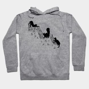 Cute cat listens to music Hoodie